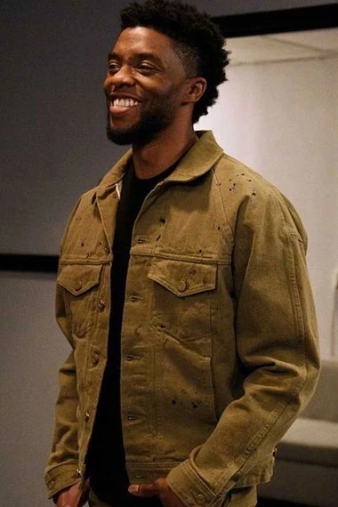 Chadwick Boseman Beige Suede Jacket