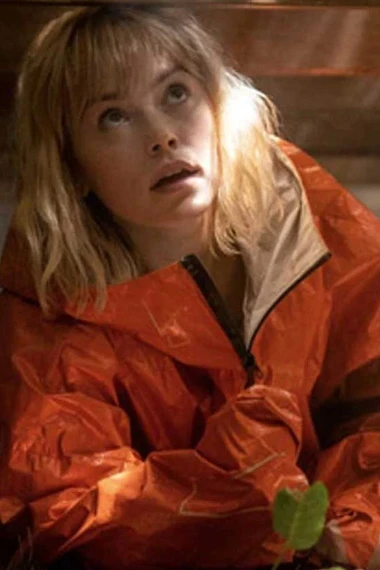 Daisy Ridley Viola Eade Chaos Walking Orange Hooded Jacket