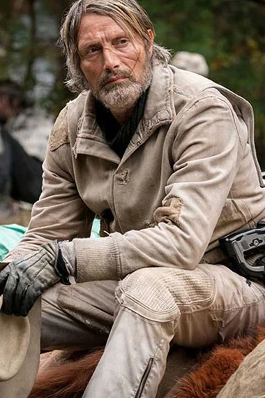 Mayor Prentiss Mads Mikkelsen Chaos Walking Beige Suede Jacket