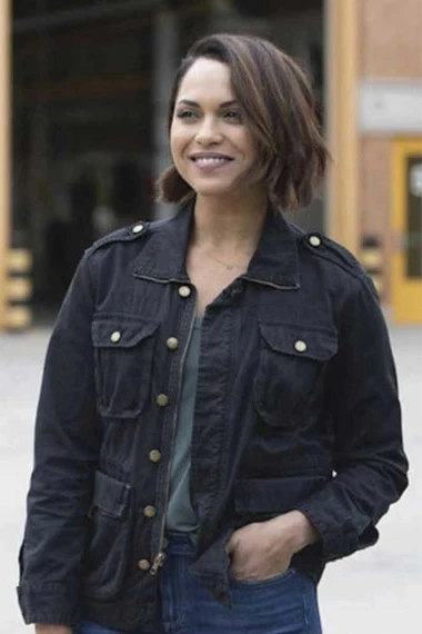 Gabriela Dawson Monica Raymund Chicago Fire Black Denim Jacket