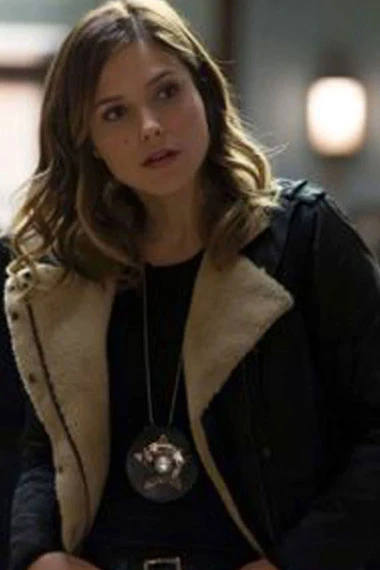 Chicago PD Erin Lindsay Sophia Bush Black Shearling Jacket