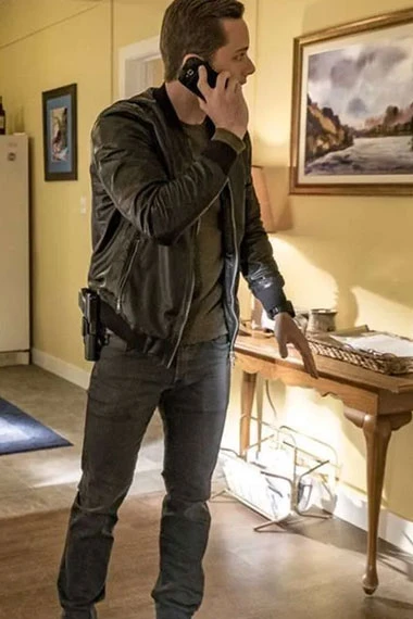 Jay Halstead Chicago PD Jesse Lee Soffer Black Leather Jacket