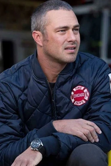 Chicago PD Taylor Kinney Kelly Severide Quilted Bomber Jacket
