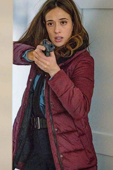 Kim Burgess Chicago PD Marina Squerciati Quilted Puffer Coat