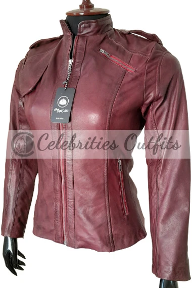 Chicago PD Sophia Bush Erin Lindsay Maroon Leather Jacket sophia-bush-chicago-pd-leather-jacket