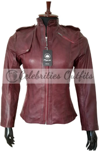 Chicago PD Sophia Bush Erin Lindsay Maroon Leather Jacket sophia-bush-chicago-pd-leather-jacket