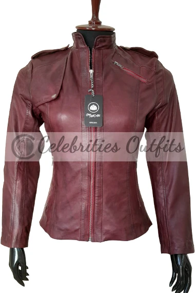 Sophia Bush Chicago PD Erin Lindsay Maroon Leather Jacket