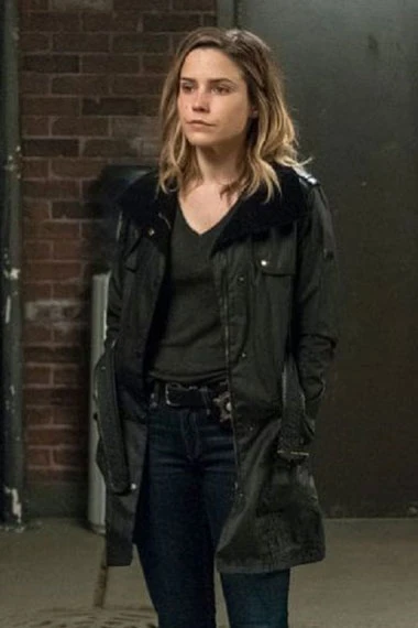 Erin Lindsay Sophia Bush Chicago PD TV Show Black Leather Coat