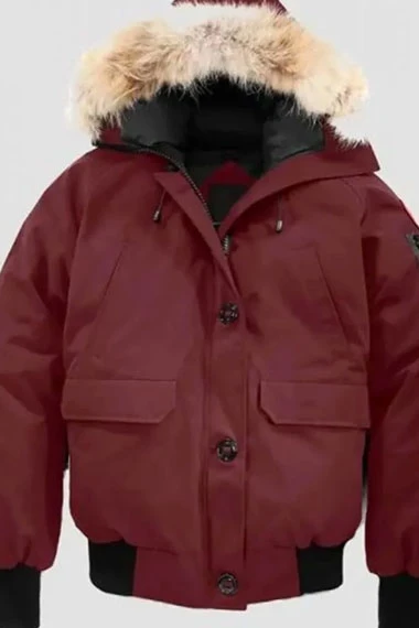 Hailey Upton Tracy Spiridakos Chicago PD Maroon Hooded Parka