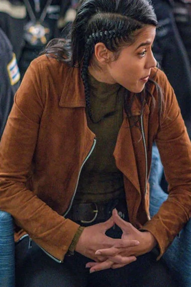 Lisseth Chavez Chicago PD Vanessa Rojas Brown Suede Jacket