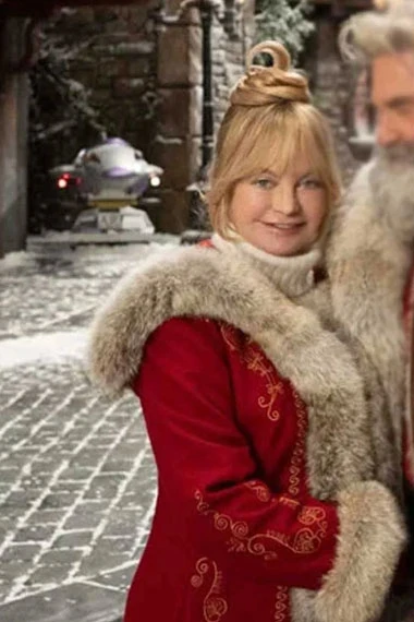 Mrs Claus Goldie Hawn The Christmas Chronicles Red Wool Coat