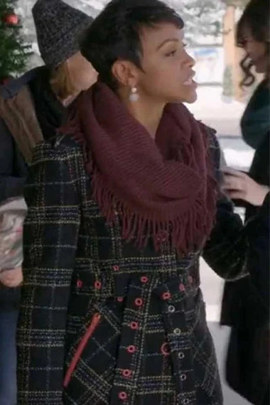 Tina von Carlowitz Lena Huber Christmas in Vienna Plaid Coat
