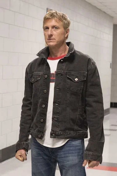 William Zabka Johnny Lawrence Cobra Kai Black Denim Jacket