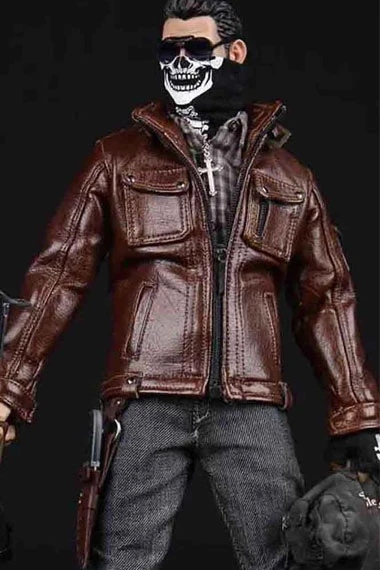 Chad Spade 4 Gangsters Kingdom Brown Cosplay Leather Jacket