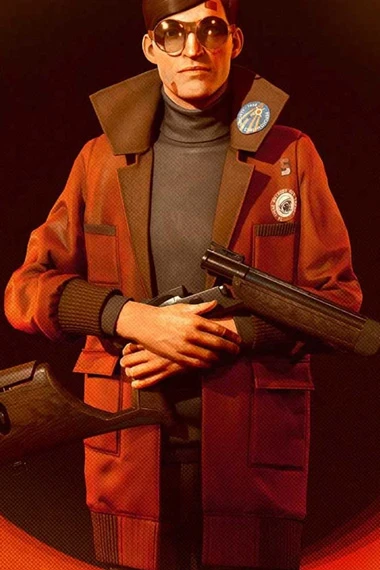 Egor Serling Deathloop Gaming Red Cotton Cosplay Trench Coat