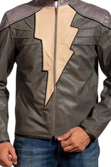 Injustice Black Adam Shazam Gaming Grey Cosplay Leather Jacket