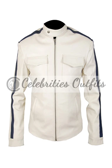 Need for Speed Aaron Paul Tobey Marshall White Racer Jacket