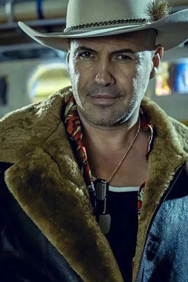 Curfew Billy Zane Joker Jones Bomber Brown Shearling Jacket