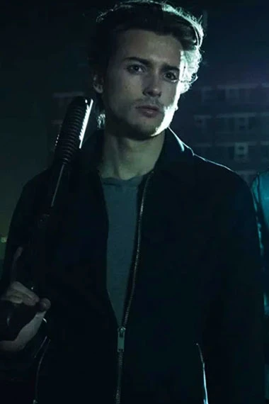 Elijah Rowen Curfew TV Series Zane Bomber Black Fleece Jacket