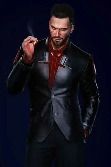 Cyberpunk 2077 V Male Video Game Black Cosplay Leather Blazer
