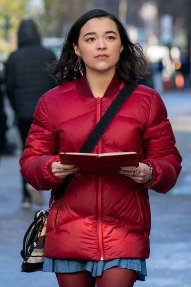 Dash Lily Midori Francis Red Parachute Quilted Puffer Jacket