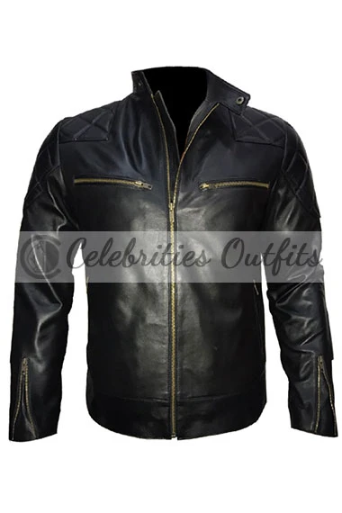 Brazil Biker David Beckham Sports Black Quilted Leather Jacket