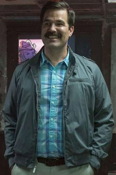 Deadpool 2 Movie Peter Rob Delaney Grey Bomber Satin Jacket