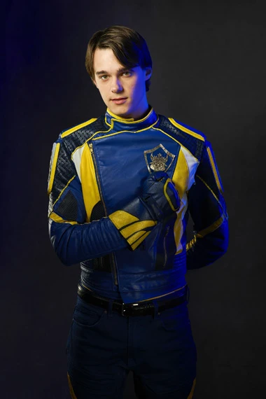 King Ben Descendants Mitchell Hope Blue Cosplay Leather Jacket