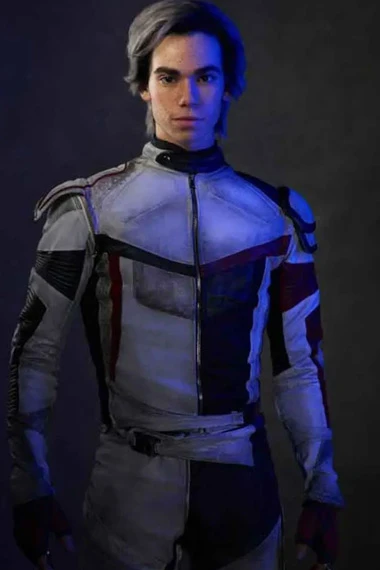 Carlos Descendants Cameron Boyce White Cosplay Leather Jacket