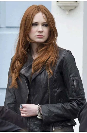Amy Pond Doctor Who TV Show Karen Gillan Black Leather Jacket amy-pond-doctor-who-black-leather-jacket