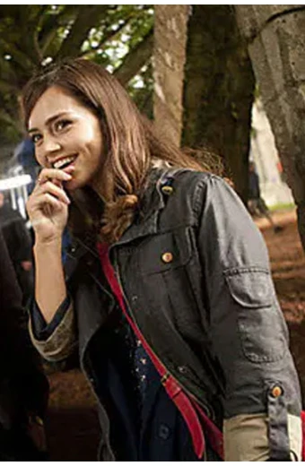 Doctor Who Clara Oswald Jenna Coleman Grey Cotton Jacket doctor-who-clara-grey-cotton-jacket