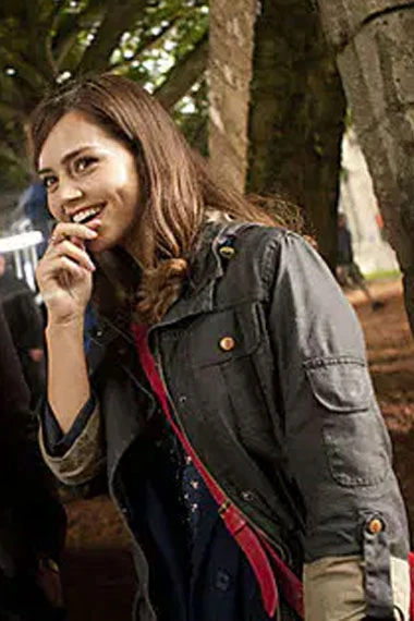 Jenna Coleman Doctor Who Clara Oswald Grey Cotton Jacket
