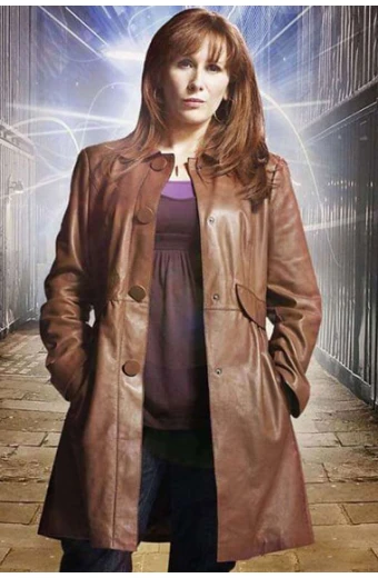 Doctor Who Catherine Tate Donna Noble Brown Leather Coat doctor-who-catherine-tate-jacket