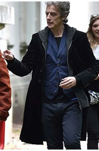 Peter Capaldi Doctor Who Twelfth Doctor Black Trench Coat Peter Capaldi Doctor Who TV Show Twelfth Doctor Trench Coat
