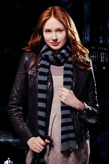 Doctor Who TV Show Karen Gillan Amy Pond Black Leather Jacket