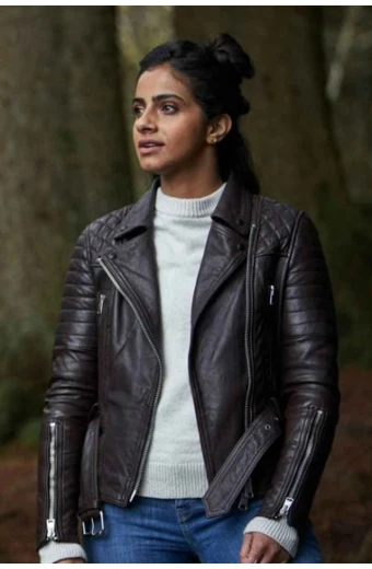 Doctor Who Yasmin Khan Mandip Gill Black Leather Jacket doctor-who-mandip-gill-black-jacket