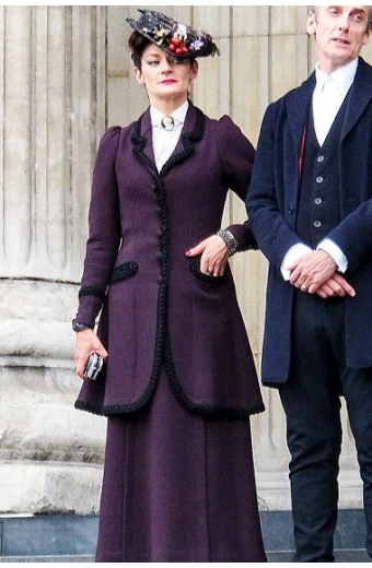 Doctor Who Michelle Gomez Missy Purple Wool Trench Coat doctor-who-michelle-gomez-coat