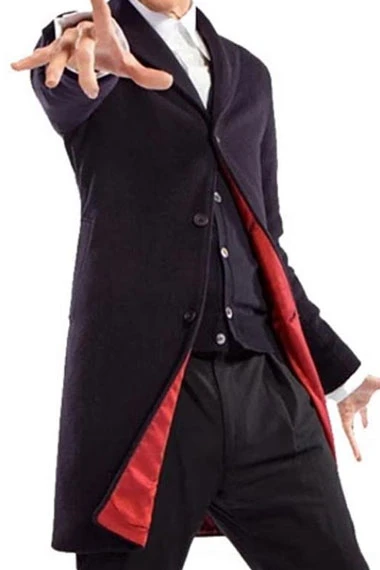 Peter Capaldi Doctor Who TV Show Twelfth Doctor Black Coat peter-capaldi-doctor-who-trench-wool-coat