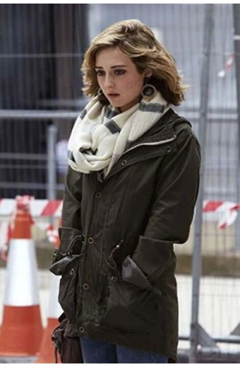 Stephanie Hyam Heather Doctor Who TV Show Cotton Green Coat doctor-who-stephanie-hyam-green-cotton-coat