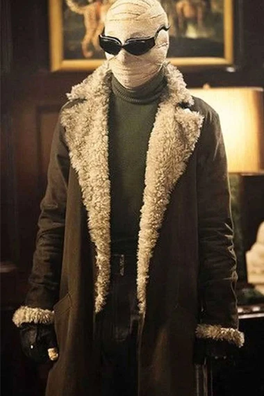 Doom Patrol Matt Bomer Larry Trainor Brown Wool Shearling Coat
