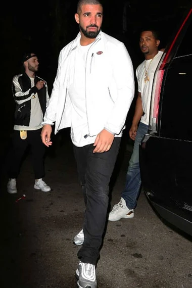 Mens Aubrey Drake Graham Casual Bomber White Cotton Jacket