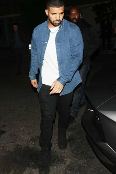 Mens Aubrey Drake Graham Street Style Casual Blue Denim Jacket