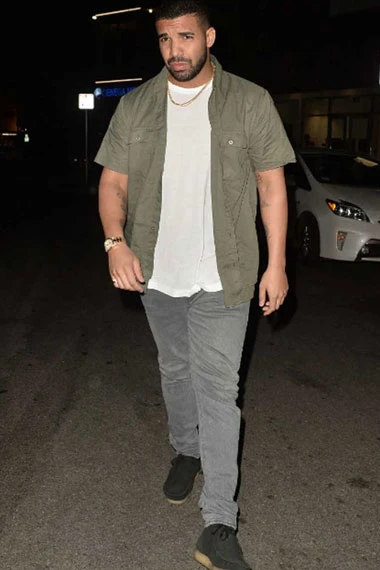Mens Aubrey Drake Graham Street Casual Green Cotton Jacket