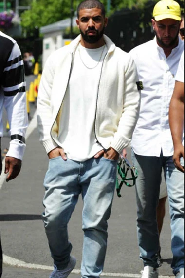 Mens Aubrey Drake Graham Casual Bomber White Wool Jacket