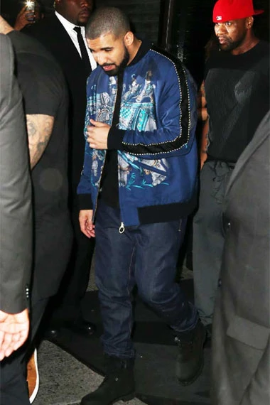 Casual Aubrey Drake Graham Mens Bomber Blue Cotton Jacket