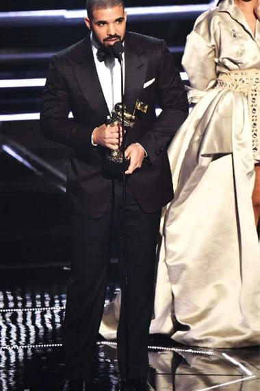 Mens Aubrey Drake Graham MTV Awards Formal Black Cotton Tuxedo
