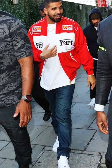 Aubrey Drake Graham Ferrari Racer Red Bomber Cotton Jacket
