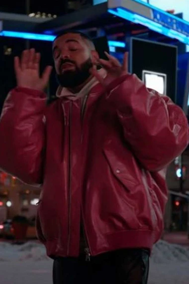 Aubrey Drake Graham Whats Next Bomber Pink Leather Jacket