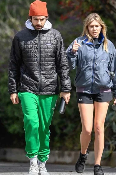 Elizabeth Olsen Out In Sherman Oaks Casual Parachute Jacket