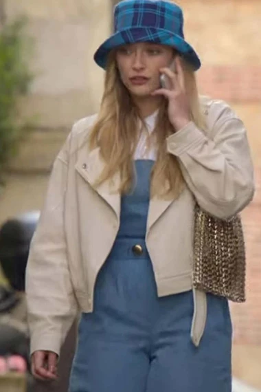Camille Razat Emily in Paris TV Series Beige Cotton Jacket